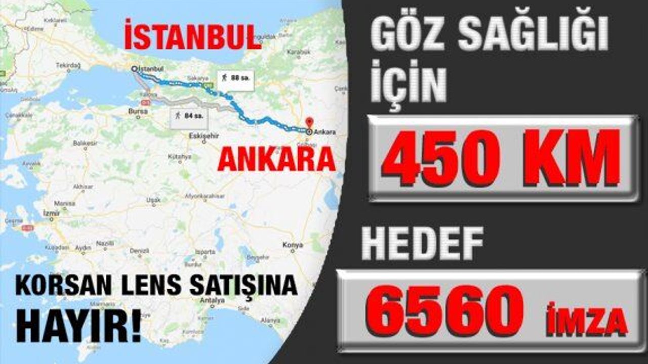 İstanbul’dan Ankara’ya “Korsan Lens Satışına Hayır”  Yürüyüşü