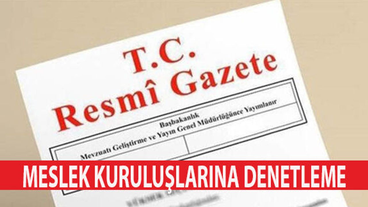 Meslek Kuruluşlarına Denetleme- 5 Numaralı Kararname
