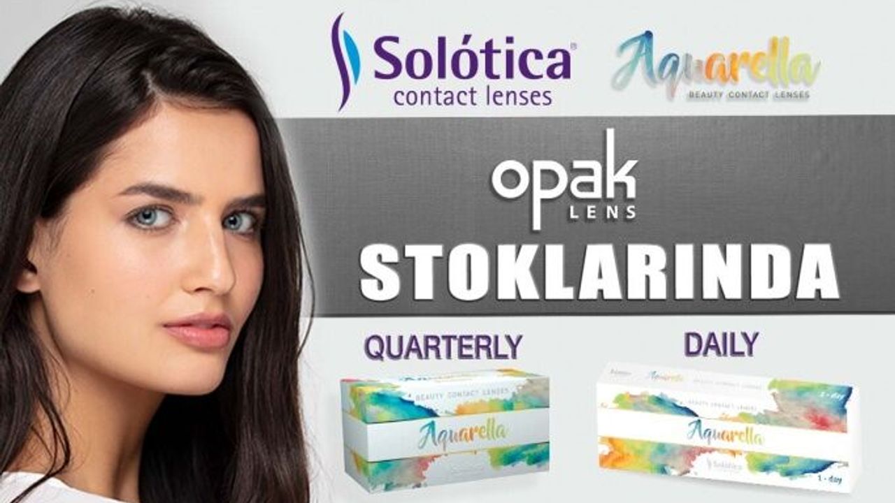 Solotica Aquarella Quarterly ve Aquarella Daily Şimdi Opak Lens Stoklarında